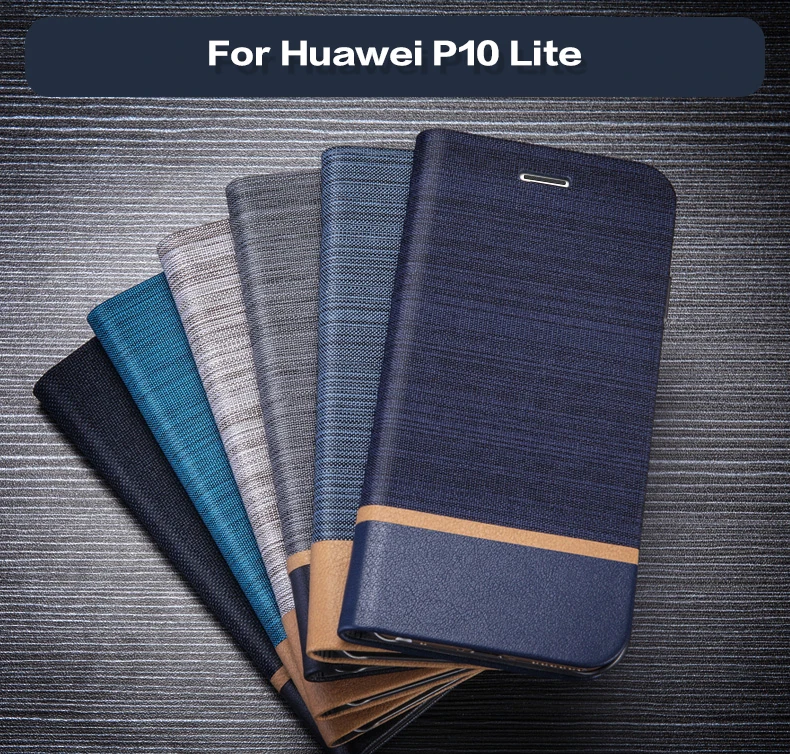 Кожаный чехол для телефона huawei P10 Lite, флип-чехол-книжка, Мягкий ТПУ силиконовый чехол на заднюю панель для huawei P10 Lite, чехол со слотом для визиток