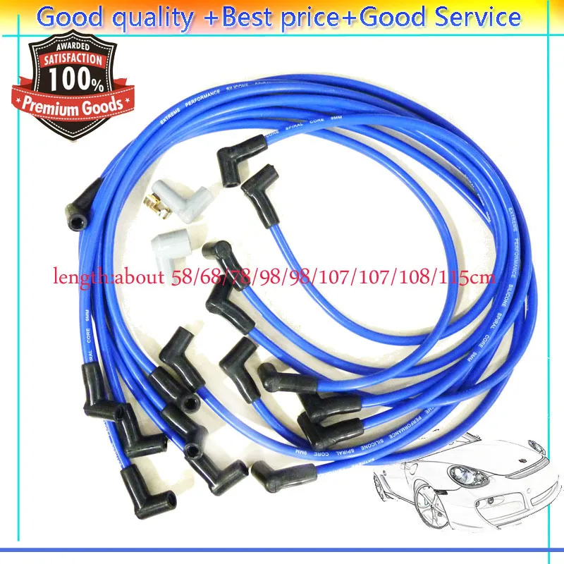 

ISANCE 73684 Spark Plug Wire Cable Set Kit 90 HEI Degree Silicone Over Valve 9mm Blue For Chevrolet Matiz Daewoo Tico 1998-2005