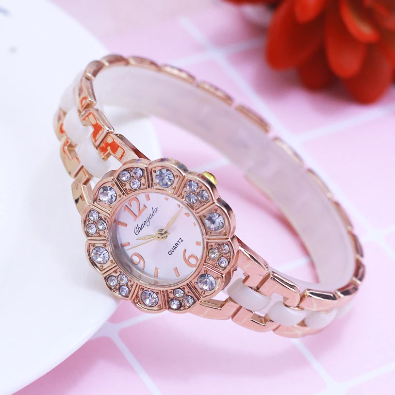 

2018 women ladies diamond hand catenary quartz luxury wristwatch girlfriend holiday gift rhinestone fashion bracelet dress watch