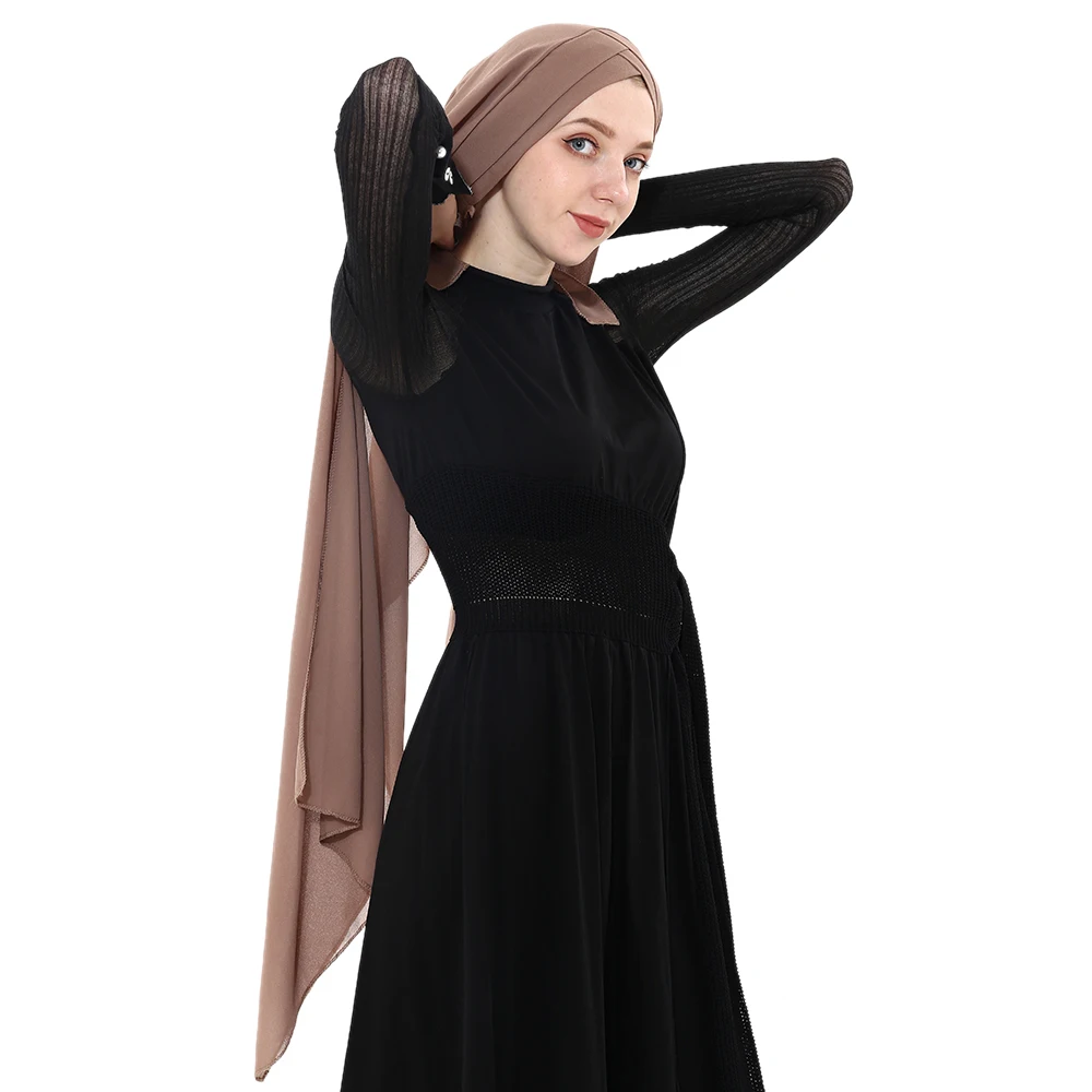 2019 летние Для женщин шифоновое Ready To Wear мгновенный Hijab шарф Мусульманский шифон головной платок исламские платки арабский платок