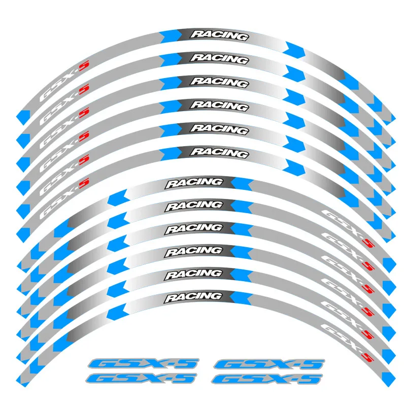 Высококачественная Светоотражающая наклейка для мотоцикла, обода, полосы, наклейки, 17 дюймов, клейкая отражающая лента для Suzuki GSX-S 1000 1000F - Цвет: B Blue