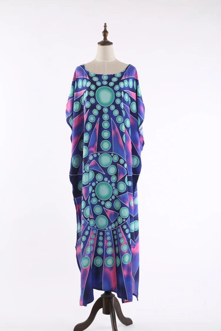 Womens Boho Plus Size Maxi Beach Dress Lotus Floral Swimsuit Cover Up Long Kaftan-1