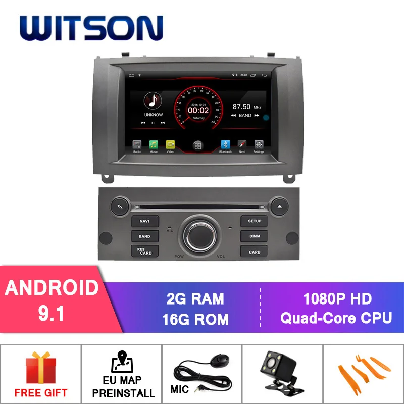 Clearance Germany Stock! WITSON for PEUGEOT 407 CAR DVD PLAYER GPS Android 9.0 IPS HD Screen RADIO STEREO 8 Octa Core+DVR/WIFI+DSP+DAB+OBD 2