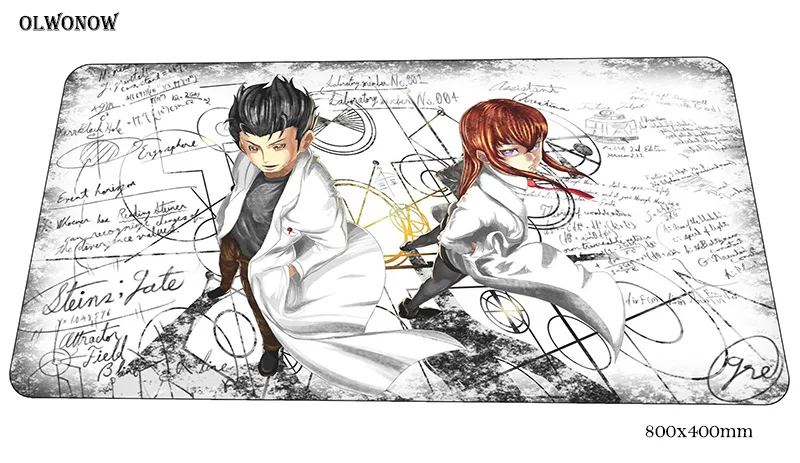 Steins Gate коврик для мыши геймер 80x40 см игровой мультфильм notbook стол коврики великолепные padmouse игры pc gamer S геймпад