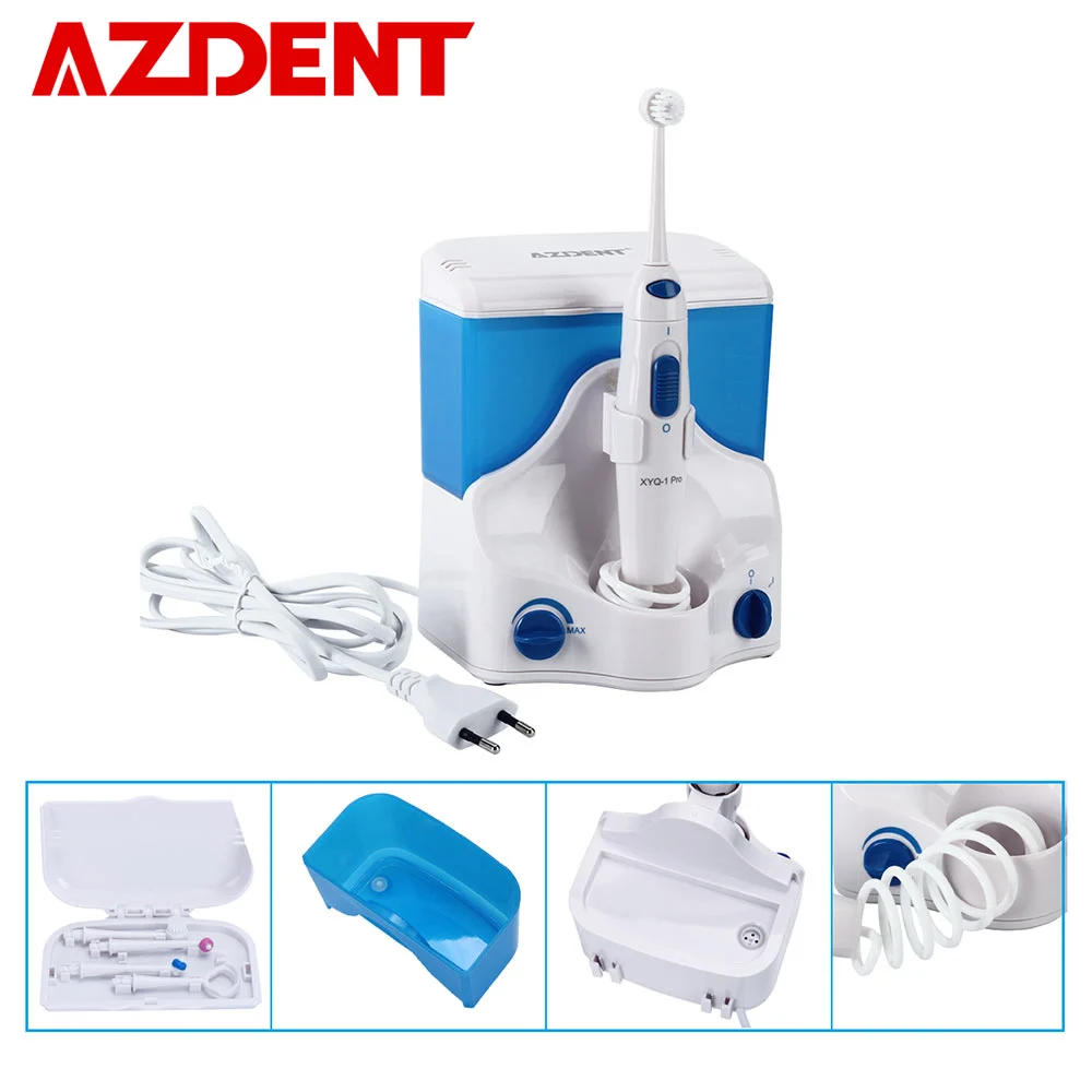 

AZDENT Electric Oral Irrigator Water Dental Flosser Jet Floss Tooth Pick Oral Irrigation 4pcs Tips 500ml Water Tooth Flossing