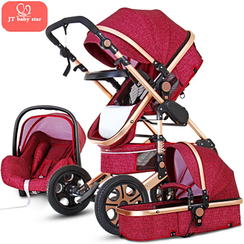 

USAFree Golden baby brand high landscape stroller seated folding 0-3 years old portable newborn BB cart 3 in 1 baby stroller