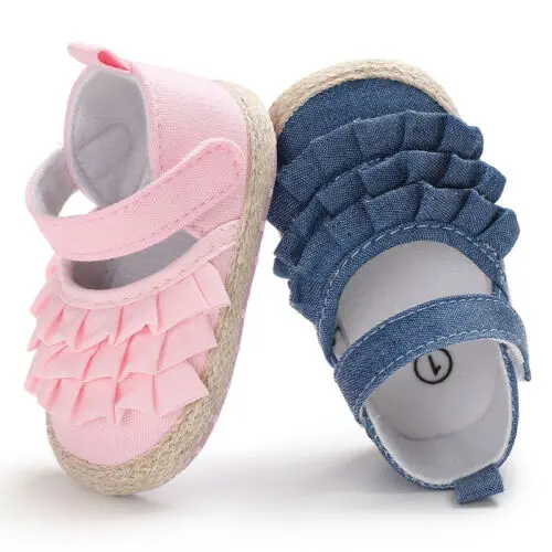 Summer Bowknot Newborn Girl Shoes Sandals ShoesToddler Baby Soft Sole Shoes Crib Prewalker Shoes Ruffles Summer