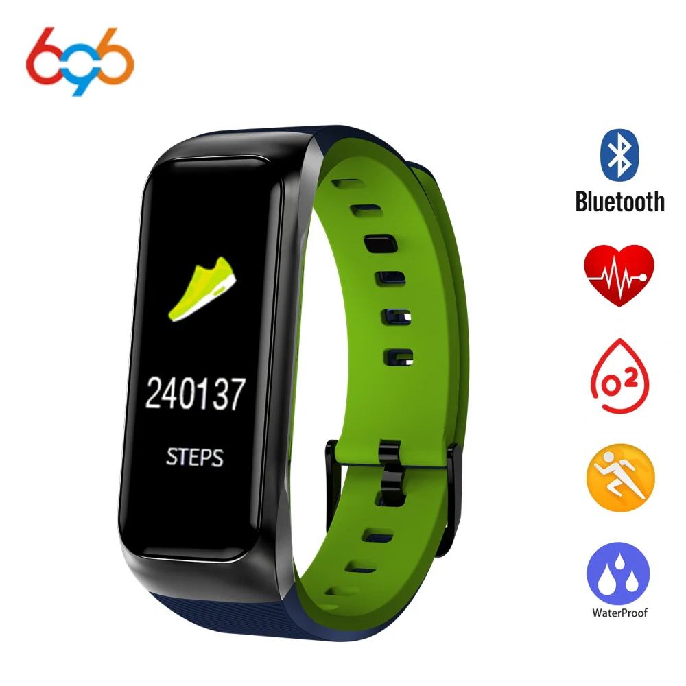 696 스마트 시계 b02 피트니스 smartwatch 혈압 심장 박동 모니터 활동 추적기 밴드 for iphone