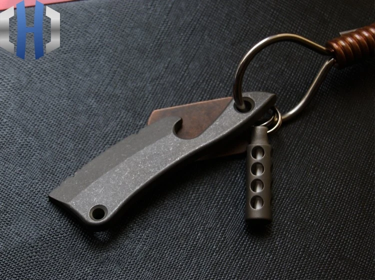  EDC Titanium Alloy Small Kitchen Knife Opener Pendant Key Ring Pendant Chain Buckle Is Not Edged - 32951664055
