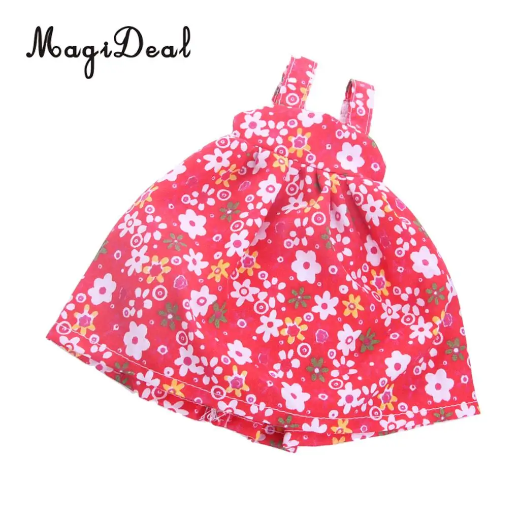 Dolls Stylish Clothes Party Wearing Floral Slip Dress for 14 Inch American Wellie Wishers Doll Outfit Acc Collectibles