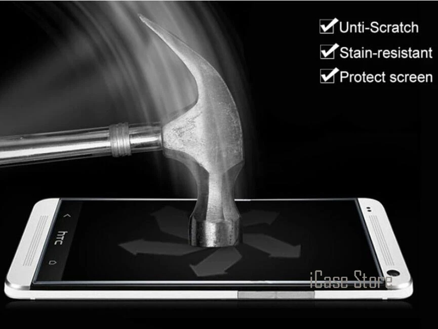 2.5D с уровнем твердости 9 H закаленное Стекло взрыво Защитная пленка для htc один M7 M8