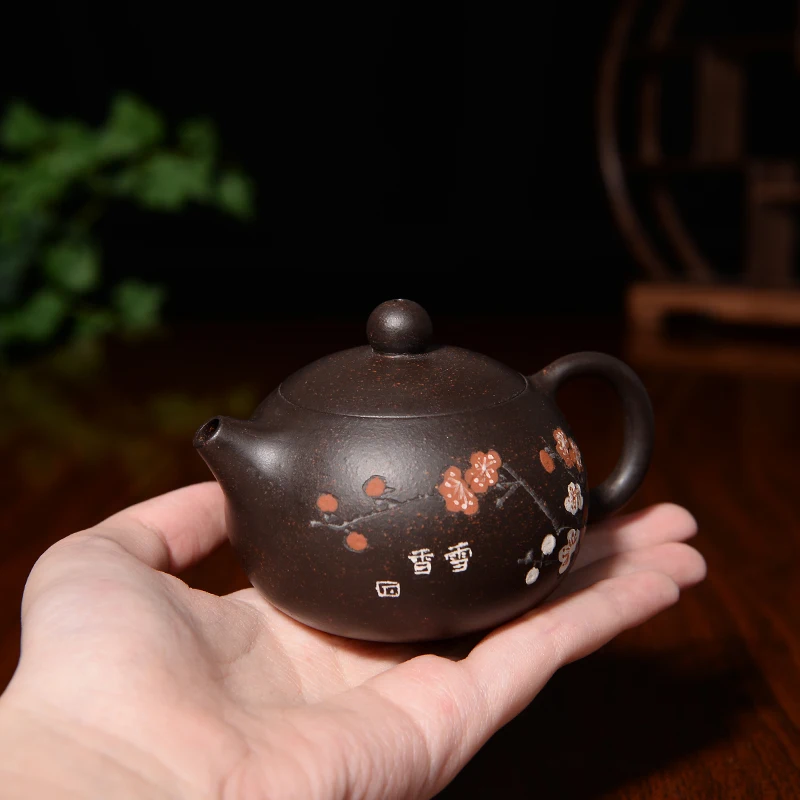 4 tea cup full handmade black galaxy marked pot authentic yixing zisha tea pot 