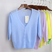 Весна и лето, 22 ярких цвета, Солнцезащитная рубашка, тонкий кардиган, женский милый свитер, вязанная Повседневная Женская пляжная блузка