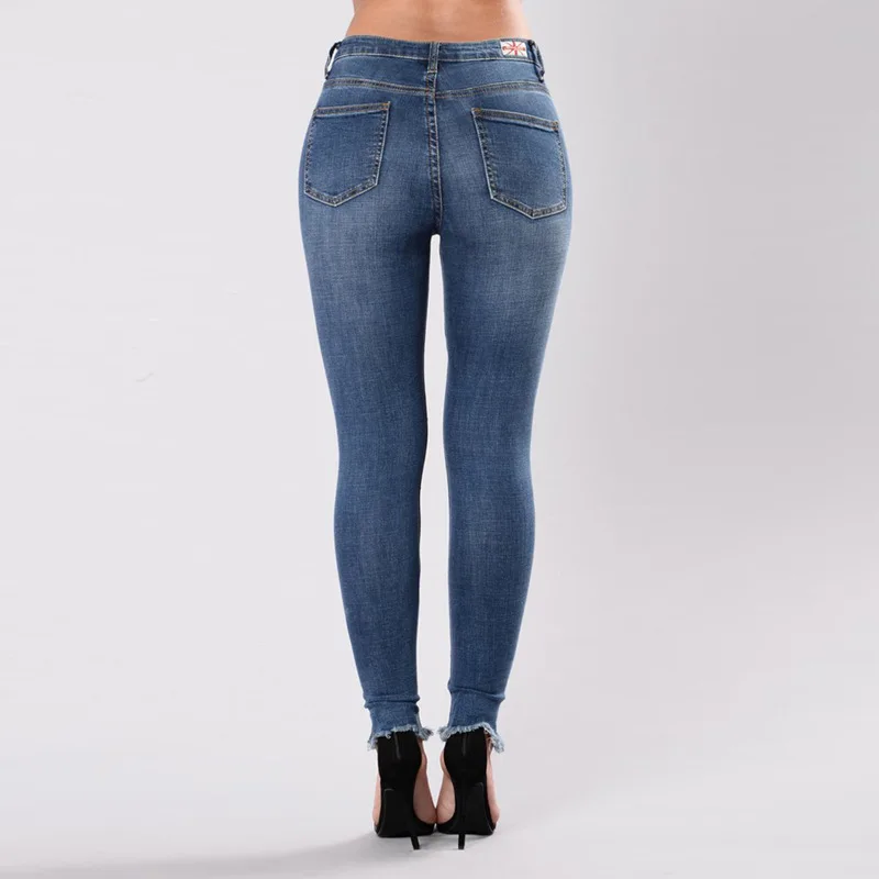 HEE GRAND/2018 плюс Размеры 3XL вышивкой рваные женские джинсы Высокая талия стрейч джинсовые узкие брюки тощий промывают брюки WKN608