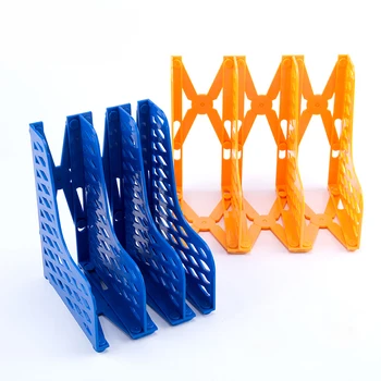 

4 Layers Hollow Retractable Folding Storage Box File Magazine Racks Tray Book Stand Desk Organizer Office Stationery Bookends