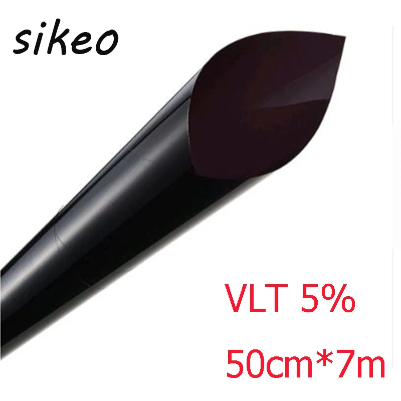 

50cm X7m Window Tint Film Tinting Roll Kit 5% VLT Black UV-Proof Scratch Resistant for Auto Car House Commercial Hot Sale