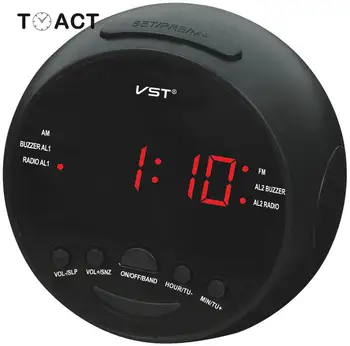 

LED Alarm Clock Digital AM FM Radio Electronic Clocks Table Watch Snooze Function Home Decoration Modern Design Best For Gift