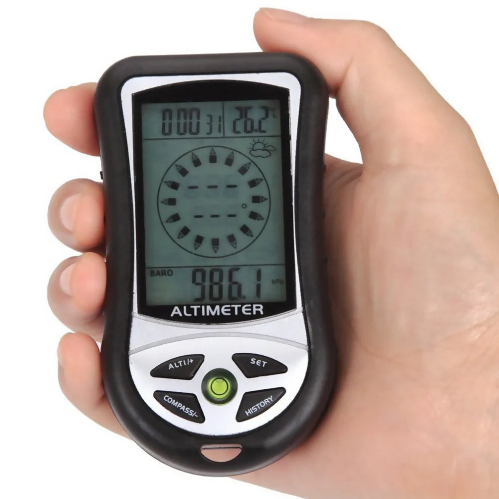 

8 In 1 Digital LCD Compass Altimeter Barometer Thermo Temperature Clock Calendar for outdoor hiking fishing hot