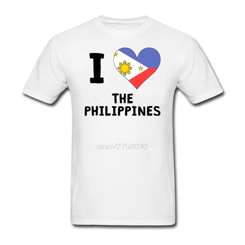 I Serce Na Filipinach Tees męska Proste Style T Shirt Cheap Wholesale Dorosłych Krótki Rękaw Bawełna Oversize T-shirty Dla mężczyzna