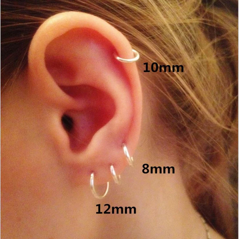 Hoop Earring Size Chart On Ear