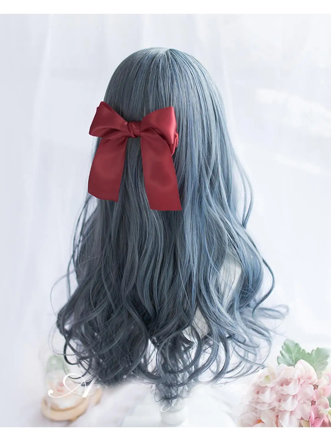 Косплей салон H762463 Лолита 60 см длинные вьющиеся смешанные синий Ombre термостойкие челки милые вечерние синтетические косплей парик