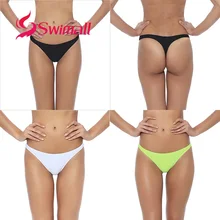 Сексуальные женские купальники бикини с принтом сплошной цвет женские купальники с низкой талией купальный костюм Стринги пляжные плавки короткие B604