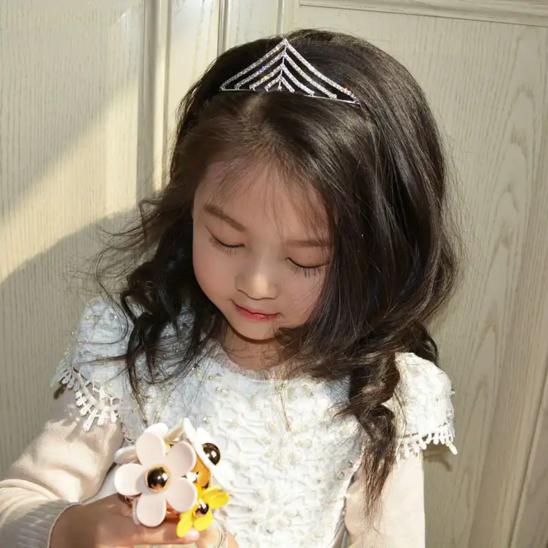 Fashion Crystal Flower Crown Headband Silver Wedding Party Tiara