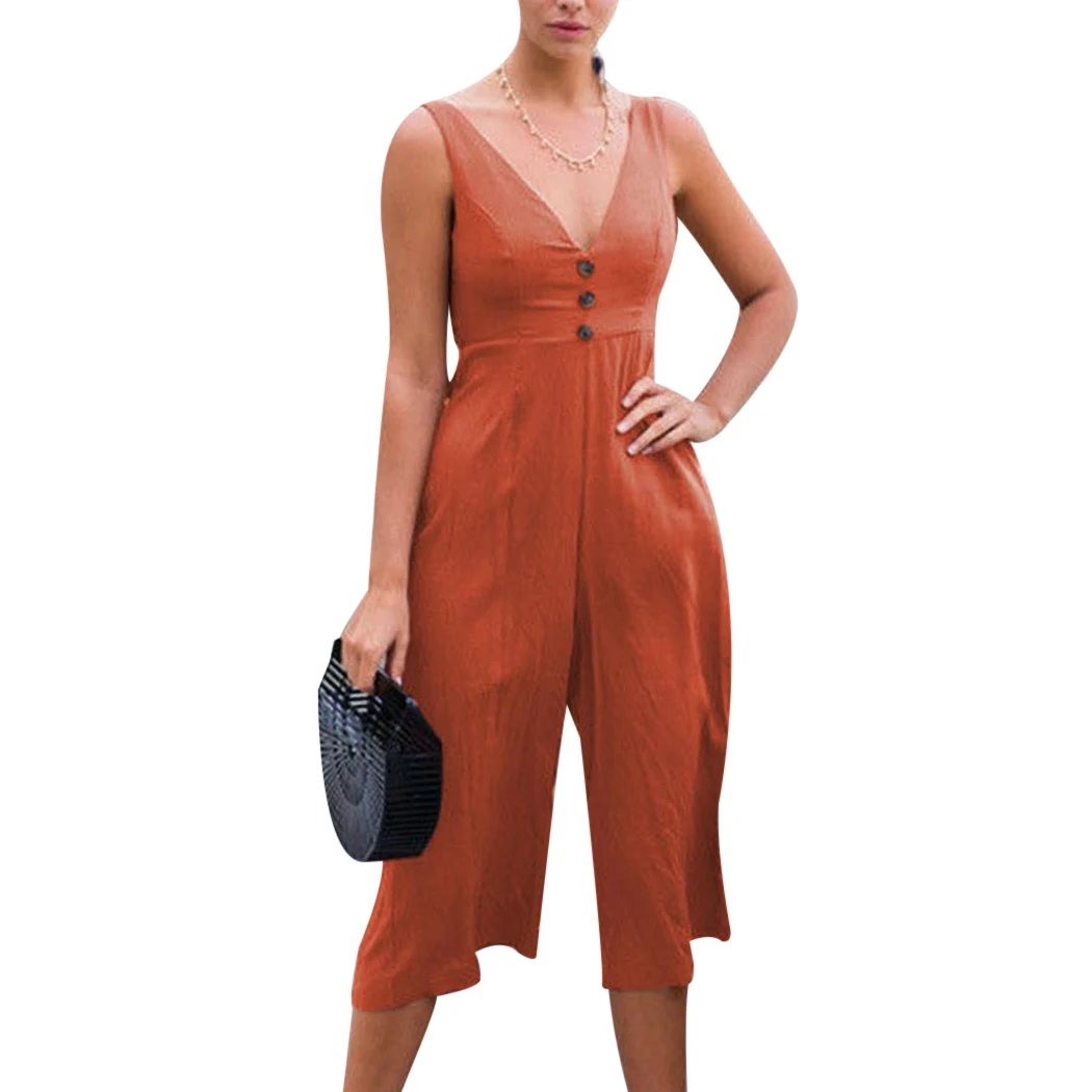 jumpsuit summer woman sexy beach rompers wide Short
