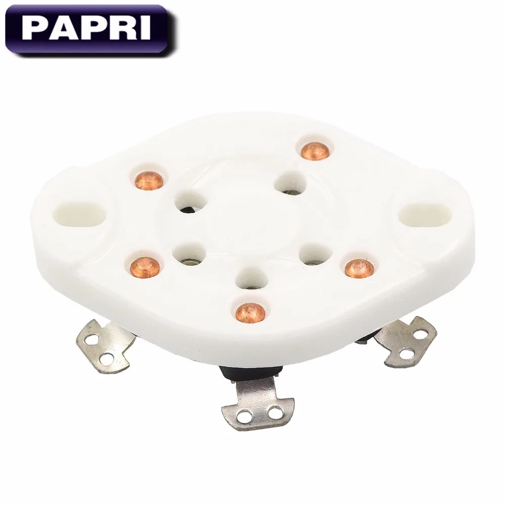

PAPRI 1PCS FU7 807 WE311 Ceramic U5A Tin Plated 5Pins Tube Socket Tube Amplifier Audio HIFI DIY Panel Chassis Mount