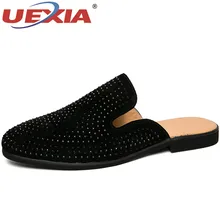 UEXIA; Новинка; мужские кожаные пляжные шлепанцы в деловом стиле; модные Вьетнамки с мягкой подошвой; Модные дышащие мужские летние туфли