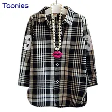 2017 Fashion Children Casual Long Sleeves Plaid Shirt Blouse Baby Girls School Cotton Clothes Kids Casual