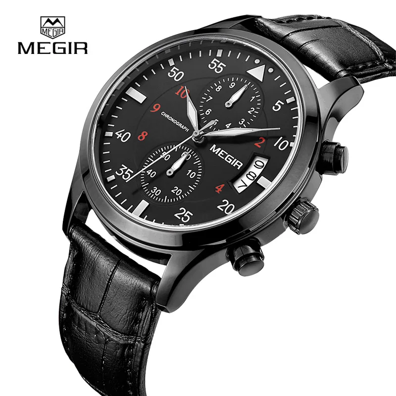 

MEGIR Top Brand Male Watch Men Watches Waterproof Quartz Watch Wrist for Men Quartz Clock Chronograph Relogio Masculino 2021