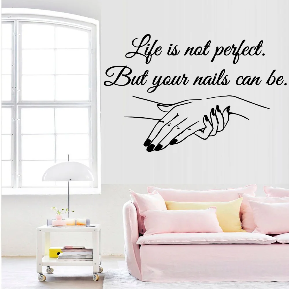 Exquisite Vinyl Decal Nail Salon Quotes Wall Sticker Art Mural Beauty Salon Decoration decals for women girls bedroom decor