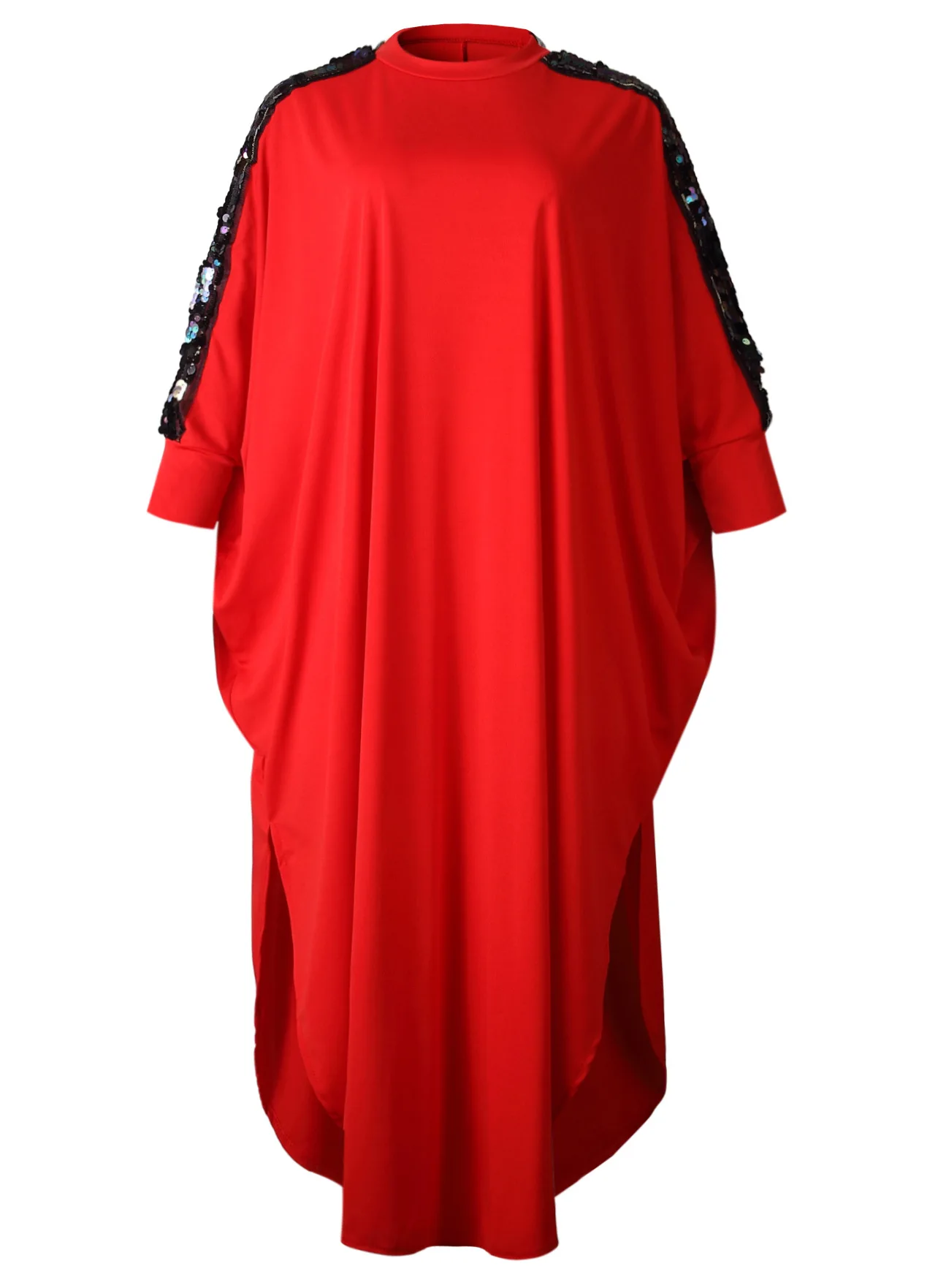 Африканские платья для женщин Осенняя Женская одежда с блестками мусульманское длинное платье Высокое качество длина модное черное платье леди - Цвет: Красный