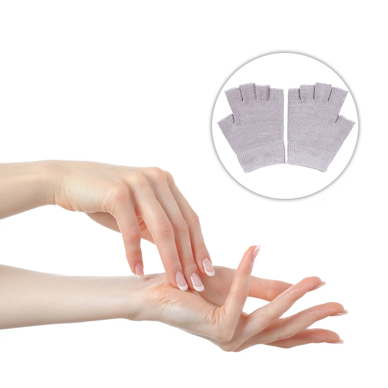

1 Pair Moisturizing Hand Mask SPA Gel Super Smoothing Hydrating Gloves Cotton Reusable Nourishing Half Gloves Essential Oil Tool