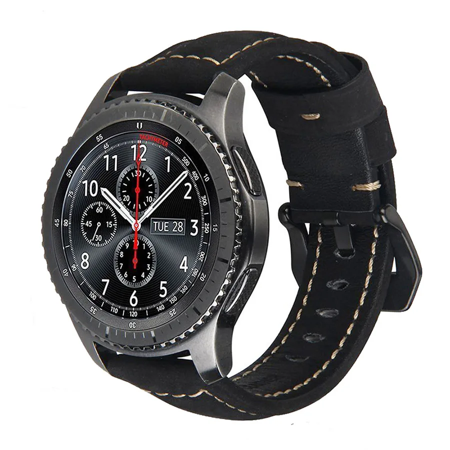 22 мм ремешок для часов ретро из натуральной кожи ремешок для HUAWEI WATCH GT Смарт часы запасной браслет ремешок для часов gear S3
