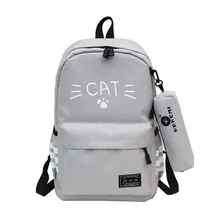 New fashionable and high quality canvas solid letter women backpack student two pack schoolbag Travel Backpack цена New fashionable and high quality canvas solid letter women backpack student two pack schoolbag Travel Backpack цены онлайн