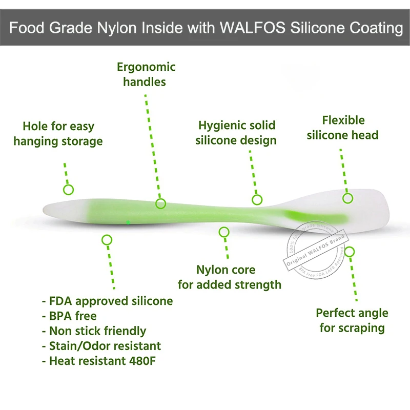 WALFOS food grade silicone Cooking tools accessories Heat-Resistant kitchen Utensil Set Non-Stick spatula turner ladle spoon WALFOS food grade silicone Cooking tools accessories Heat-Resistant kitchen Utensil Set Non-Stick spatula turner ladle spoon