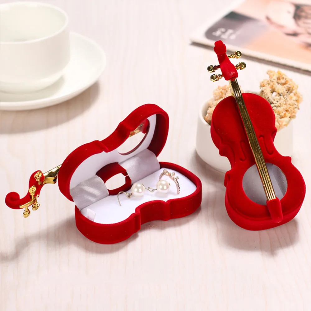 

Guitars Ring Holder Luxury Jewelry box Premium Earrings Case Organiser Romantic Wedding Engagement Necklace Storage Rack Bump