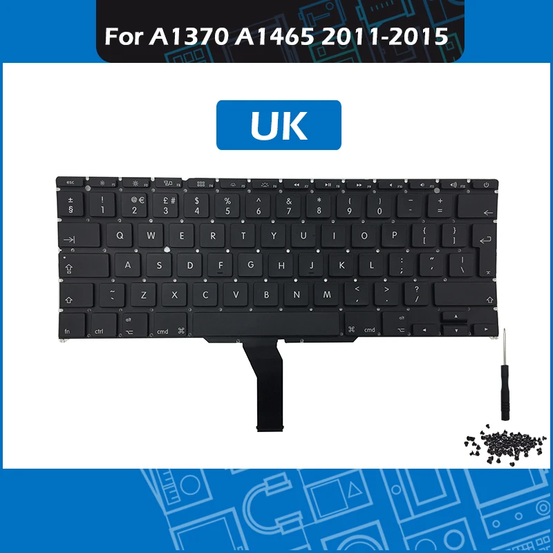 Full New UK Layout A1465 Keyboard for font b Macbook b font Air 11 A1370 A1465