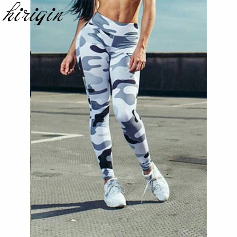 

2017 New Women Yoga Pants Camouflage Print Tight Slim sport leggings High waist Elastic Fitness Leggings For Woman