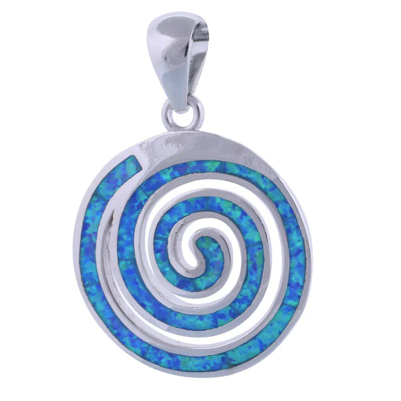 

Garilina New Jewelry trinket 925 Sterling Silver necklace Blue Opal pendant for women Wholesale P312