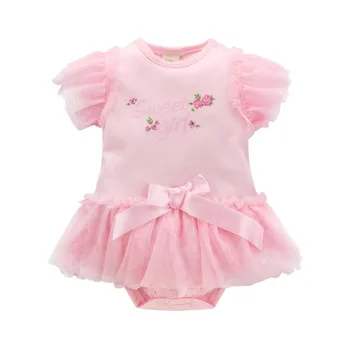 

Super nice newborn baby girl clothes sweet Lace Princess dress infant girl bodysuit white pink Jumpsuit for children