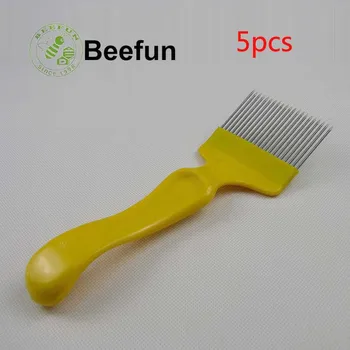 

5Pcs Beefun 21 Pin Stainless Steel Straight Tines Comb Uncapping Fork Beekeeper Needle Knife Beekeeping Bee Honey Tools