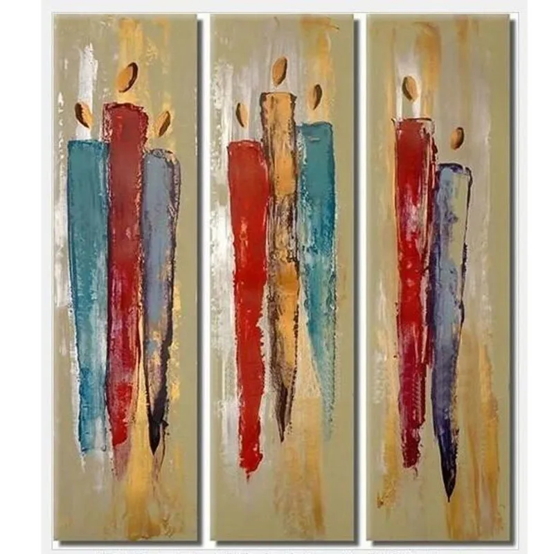 

Hand Painted Abstract Oil Painting on Canvas Colorful Graffiti Acrylic Paintings Modern Home Decor Wall Art 3 Panel Pictures Set