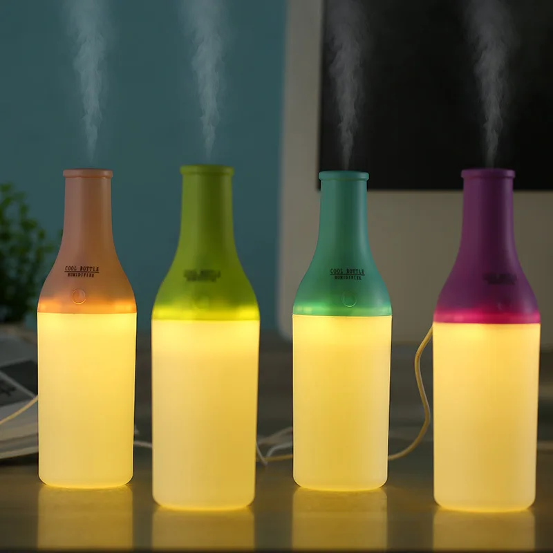 

Bottle Humidifier LED Night Aromatherapy Ultrasonic Air Humidifier Mist Maker Humificador Aromaterapia Mini Humidifiers Timer