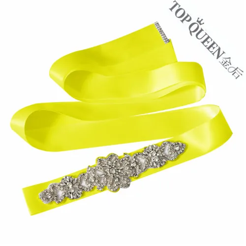 TOPQUEEN S168 пояс со стразами свадебные пояса кристаллы для свадебного платья Пояс Свадебная лента пояс - Цвет: Yellow