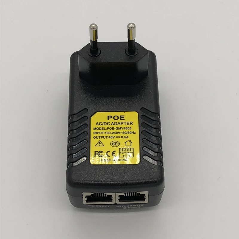 1 шт. CCTV безопасности 48 В 0.5A 24 Вт POE адаптер дюбель Инжектор PoE Ethernet адаптер ip-камера телефон poe источник питания США ЕС вилка