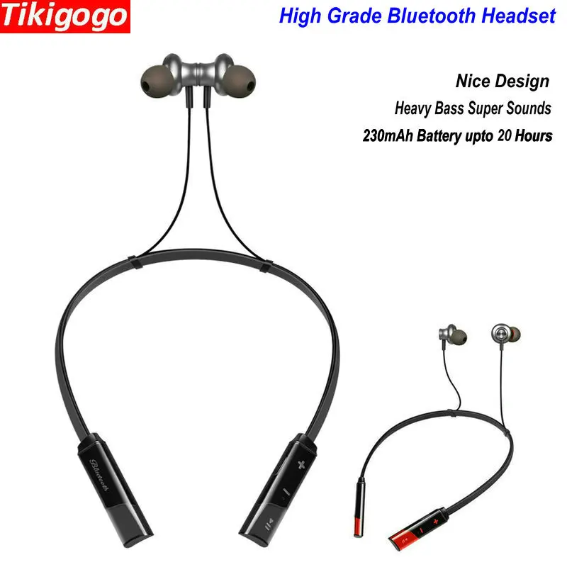 

Tikigogo Heavy Bass HiFi Stereo Bluetooth Earphone Headset Headphone with Microphone Handsfree Sport bluetooth headphones