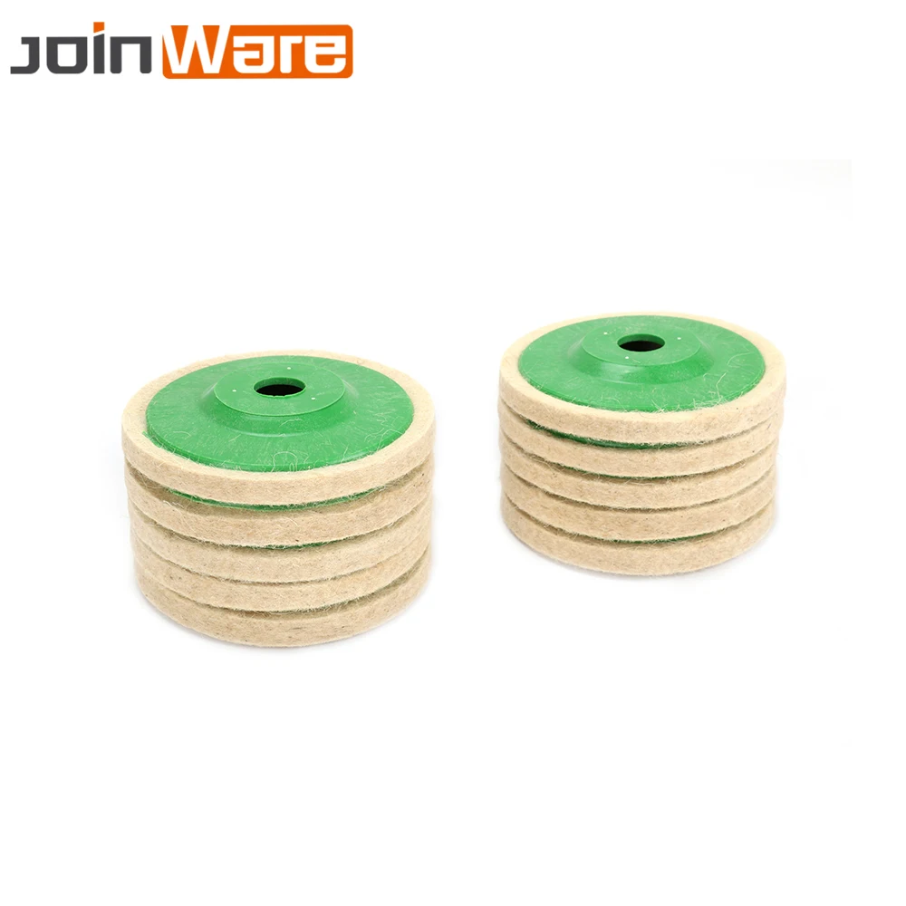 10Pcs 100MM Wool Polishing Pad Buffing Angle Grinder Wheel Felt Polishing Pad Set For Angle Grinder Abrasive Rotary Tool 4 Inch photo